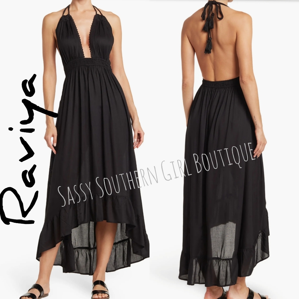 🆕⭐ Raviya Black Halter Cover Dress